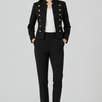 Women’s Blazer with Stand Collar and Button Detailing