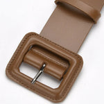 Women's Fashion Imitation Leather Solid Color Square Belt