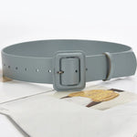 Women's Fashion Imitation Leather Solid Color Square Belt