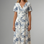 Georgia Wright | Floral V-Neck Midi Dress For Women