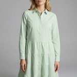 Charlotte King | Striped Tiered Shirt Dress For Women