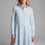 Charlotte King | Striped Tiered Shirt Dress For Women