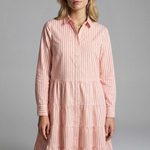 Charlotte King | Striped Tiered Shirt Dress For Women