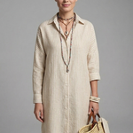 Brooke Henderson | Striped Midi Shirt Dress For Women