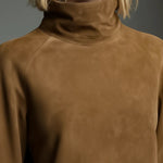 Buy | Oversized Suede Mini Dress with High Neck