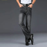 Men's Faded Black Cotton Blend Flared Jeans | Timeless Vintage Appeal