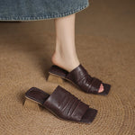 Women's Leather Block Heel Sandals | Secure Summer Fit