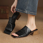 Women's Leather Block Heel Sandals | Secure Summer Fit