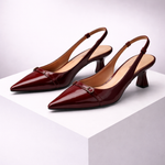 Women's Leather Pointed Slingback Pumps | Secure Occasion Fit