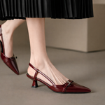 Women's Leather Pointed Slingback Pumps | Secure Occasion Fit