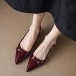 Women's Leather Pointed Slingback Pumps | Secure Occasion Fit