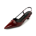 Women's Leather Pointed Slingback Pumps | Secure Occasion Fit