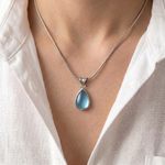 Women's Polished Gold Teardrop Necklace | Timeless Minimalist Elegance