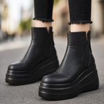 Women's Leather Platform Boots | Structured Everyday Fit