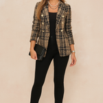 Camille Dubois | Tweed Check Blazer Jacket For Women