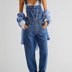 Amélie Laurent | Denim Utility Overalls with Relaxed Fit Comfort For Women