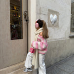 Amélie Laurent | Oversized Striped Knit Sweater With Cozy Luxe Appeal For Women
