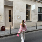 Amélie Laurent | Oversized Striped Knit Sweater With Cozy Luxe Appeal For Women