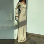 Sophia Alderton | Long Sleeve Satin Maxi Wedding Dress For Women