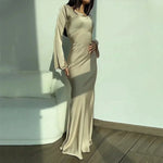 Sophia Alderton | Long Sleeve Satin Maxi Wedding Dress For Women