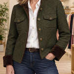 Rowena | Herringbone Contrast Trim Blazer