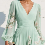 Amara™ | Floral Pleated Maxi Dress