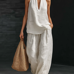 Zoëi | Sleeveless Top and Wide-Leg Pants Set