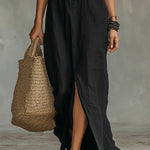 Célinnela | Loose Black Button-Down Maxi Dress