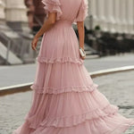 Rosalind | Blush Ruffle Maxi Dress
