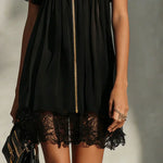 Sanya™ | Zip-Front Lace Mini Dress