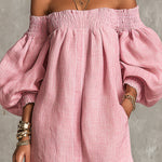 Whitney | Off-Shoulder Lantern-Sleeve Mini Dress