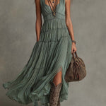 Ava | Gathered V-Neck Maxi