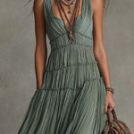 Ava | Gathered V-Neck Maxi