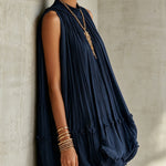Camilla | Mini chiffon dress with halter neck and balloon skirt
