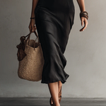 Bohemian Black Sleeveless Lace V-Neck Midi Dress
