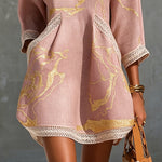 Odette | Lace-Trimmed V-Neck Mini Dress