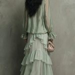 Daisy | Mint Green Tiered Ruffle Two-Piece Set