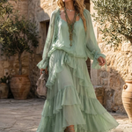 Daisy | Mint Green Tiered Ruffle Two-Piece Set