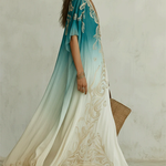 Gradient Gold Printed Kaftan Flowing Maxi Dress