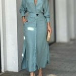 Elegant Long Sleeve Simple Shirt Dress