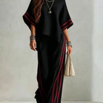 Valentine| Striped Color-Block Wide-Leg Pants Two-Piece Set