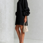 Anastasia | Floral-Cuff Statement Mini Dress