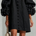 Anastasia | Floral-Cuff Statement Mini Dress