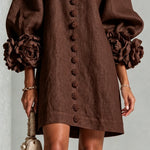 Gabrielle | Rosette-Cuff Mini Dress