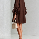 Adriana | Floral-Cuff Button Mini Dress