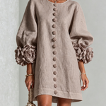 Sadie | Floral-Cuff Button Mini Dress