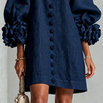Adeline | Floral-Cuff Statement Mini Dress