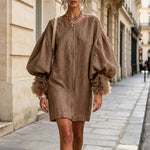 Flora | Zip-Front Balloon Sleeve Mini Dress