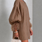 Flora | Zip-Front Balloon Sleeve Mini Dress