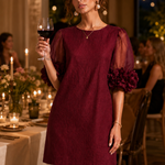 Willa | Floral-Cuff Puff-Sleeve Mini Dress